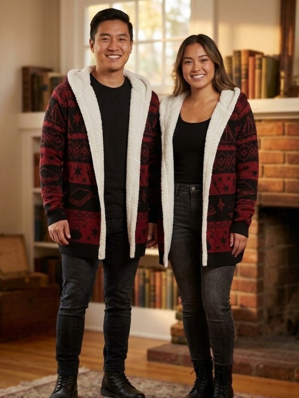 Unisex Harry Potter Sherpa Open Cardigan - Picture 1 of 5